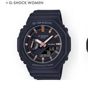 G-shock women’s watch black with rose gold details